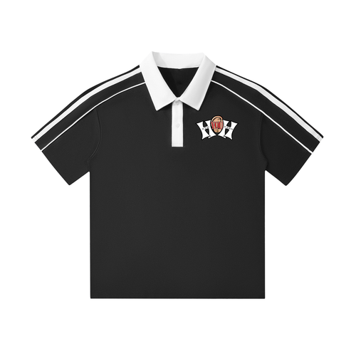 Contrast Collar Short-Sleeve Polo Shirt