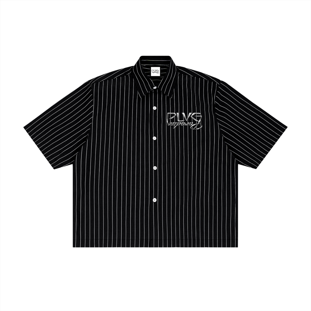 Unisex Striped Boxy Button-Up Shirt