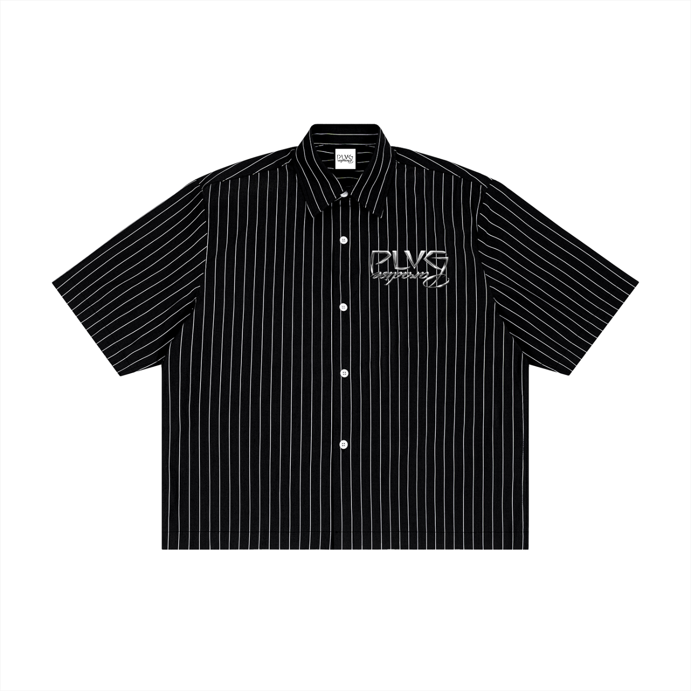 Unisex Striped Boxy Button-Up Shirt
