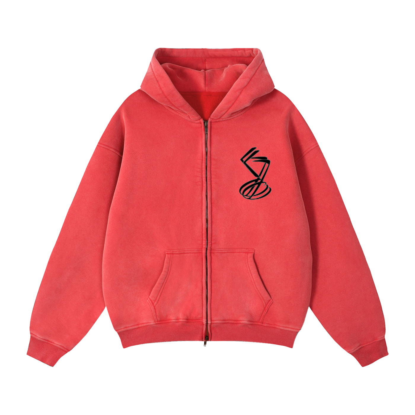 Zip-Through Boxy Fleece Hoodie