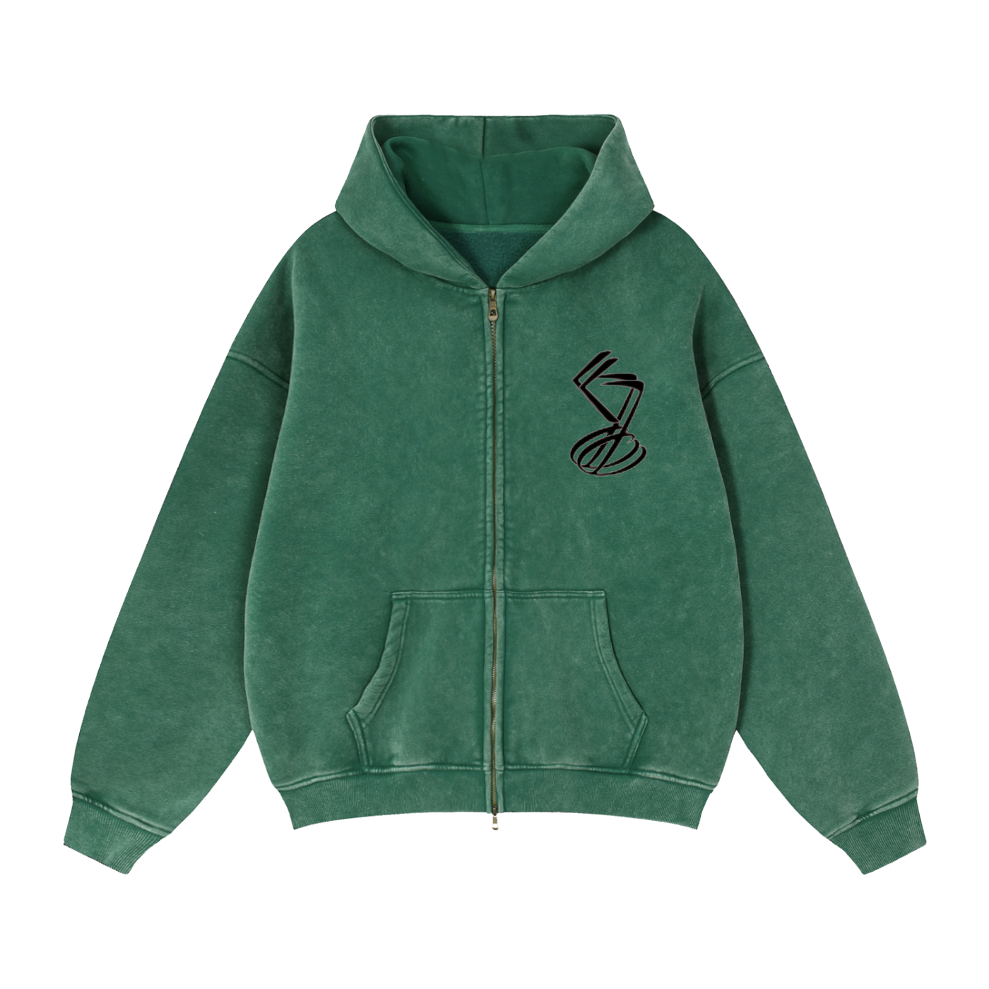 Zip-Through Boxy Fleece Hoodie