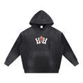 Vintage Washed Frayed Fleece Hoodie